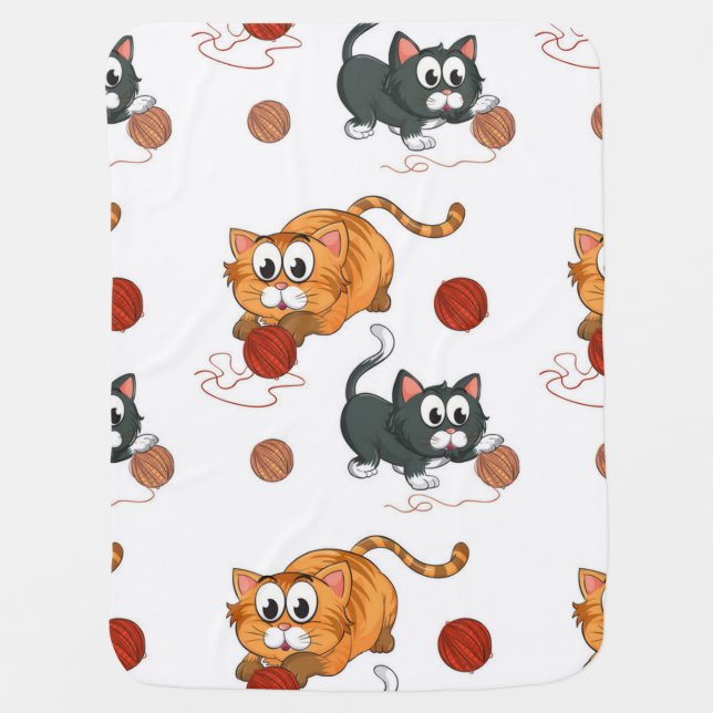 Cat pattern baby blanket (Front)