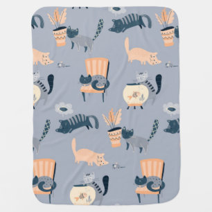 Cat pattern baby blanket