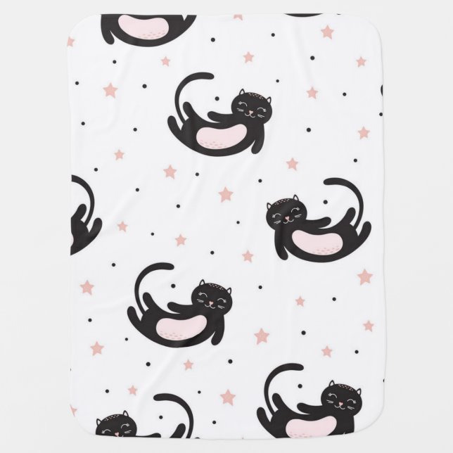 Cat pattern baby blanket (Front)