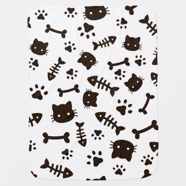 Cat pattern baby blanket (Front)