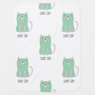 Cat pattern baby blanket