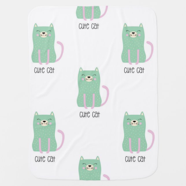 Cat pattern baby blanket (Front)