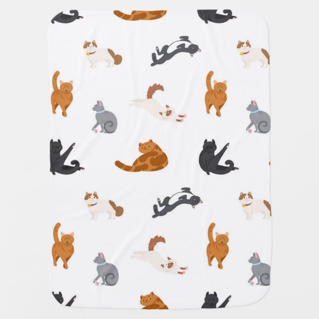 Cat pattern baby blanket (Front)