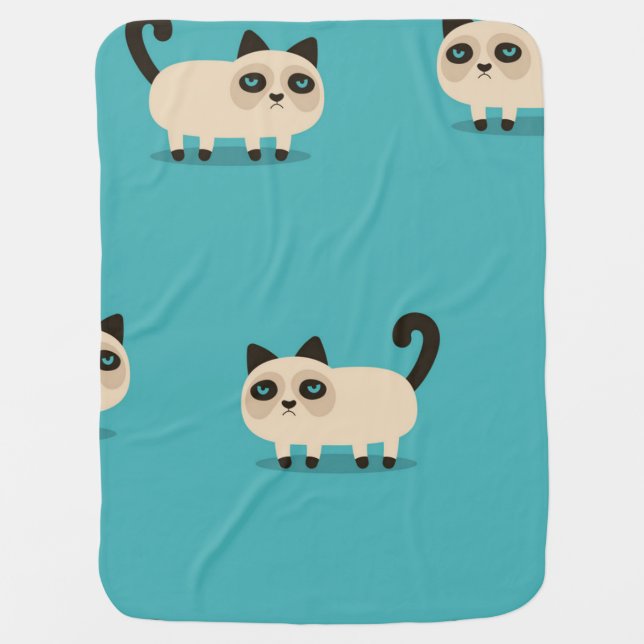 Cat pattern baby blanket (Front)