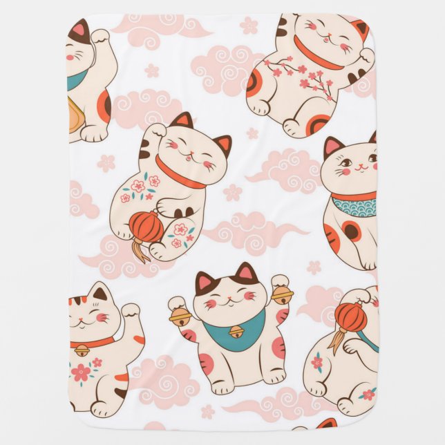 Cat pattern baby blanket (Front)