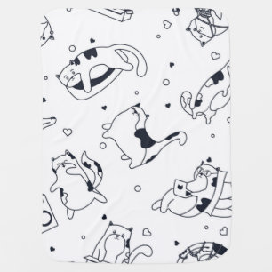 Cat pattern baby blanket