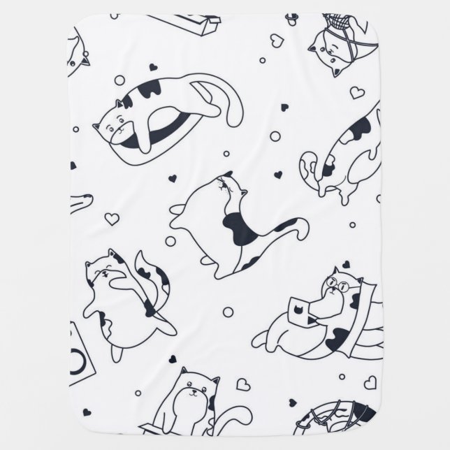Cat pattern baby blanket (Front)