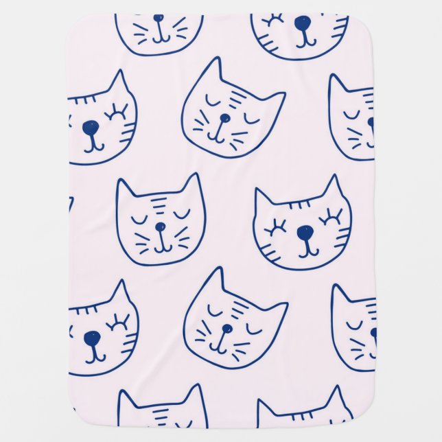 Cat pattern baby blanket (Front)