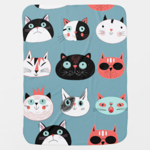 Cat pattern baby blanket