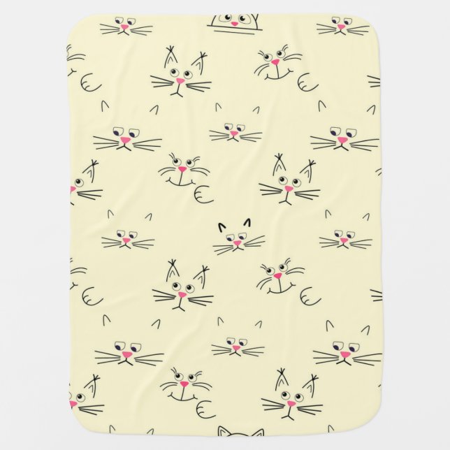 Cat pattern baby blanket (Front)