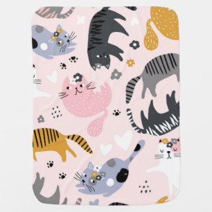 Cat pattern baby blanket