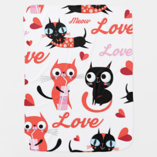 Cat pattern baby blanket