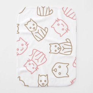 Cat pattern baby burp cloth