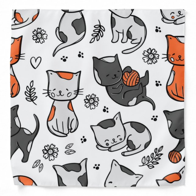 Cat pattern bandana (Front)