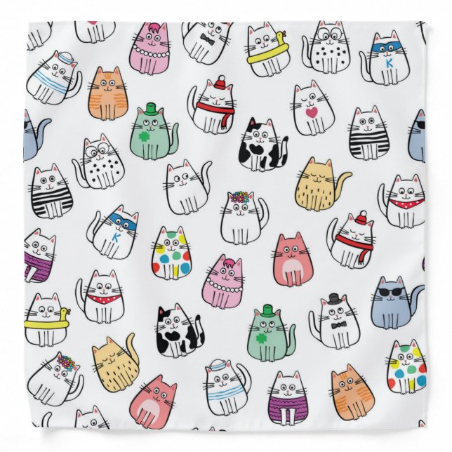 Cat pattern bandana (Front)