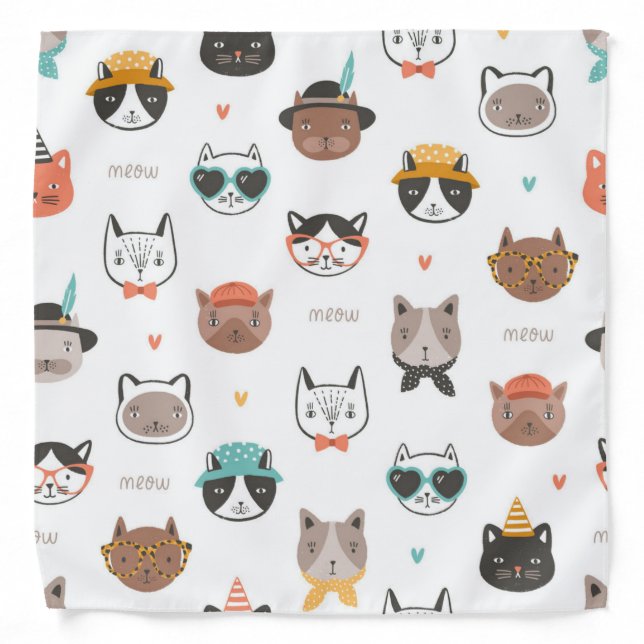 Cat pattern bandana (Front)