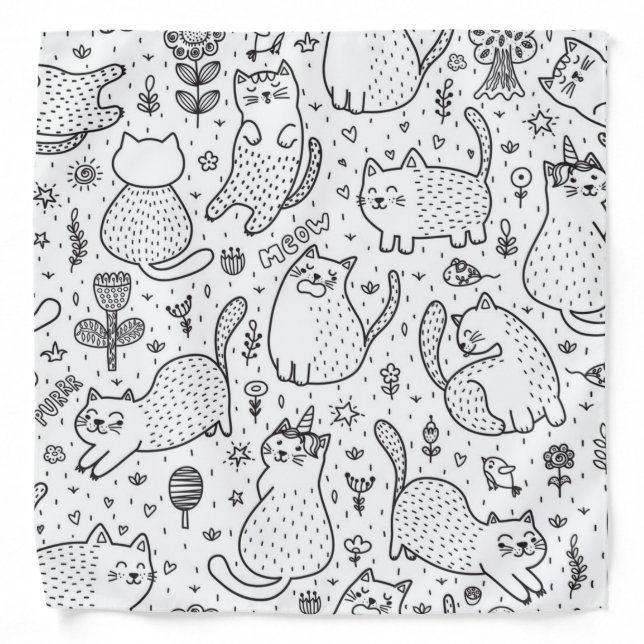 Cat pattern bandana (Front)