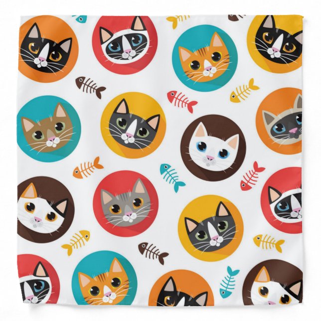 Cat pattern bandana (Front)