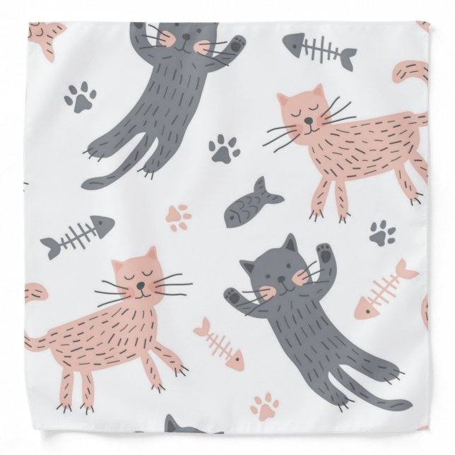 Cat pattern bandana (Front)