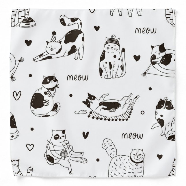 Cat pattern bandana (Front)