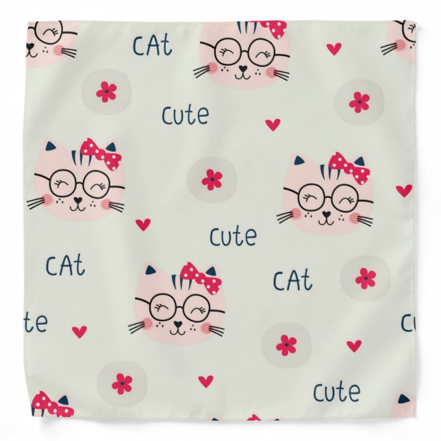 Cat pattern bandana (Front)