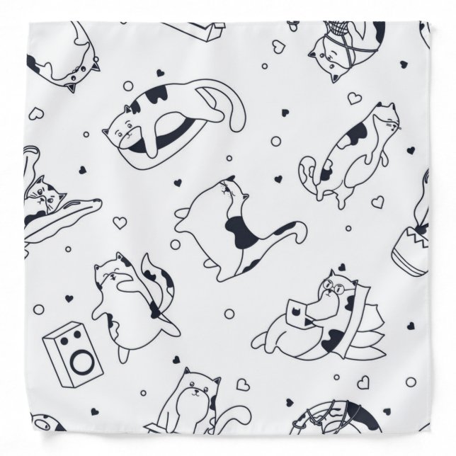 Cat pattern bandana (Front)