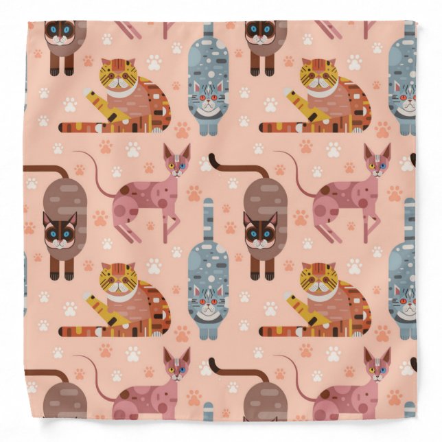 Cat pattern bandana (Front)