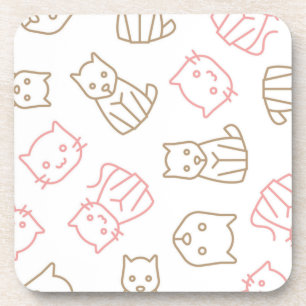 Cat pattern beverage coaster