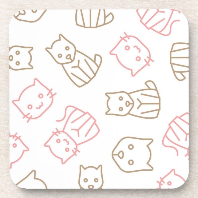 Cat pattern beverage coaster (Front)