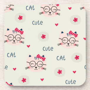 Cat pattern beverage coaster