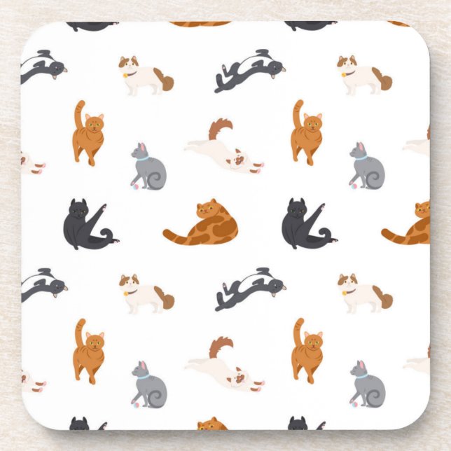Cat pattern beverage coaster (Front)