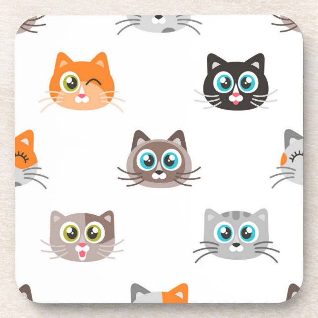 Cat pattern beverage coaster (Front)