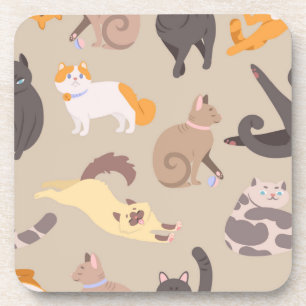 Cat pattern beverage coaster