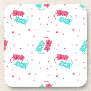 Cat pattern beverage coaster