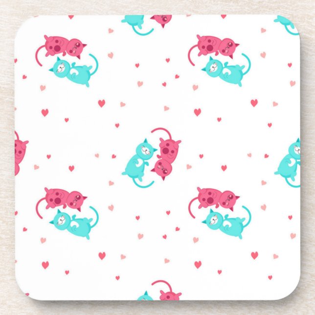 Cat pattern beverage coaster (Front)