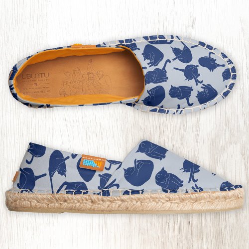 Cat Pattern Blue Espadrilles