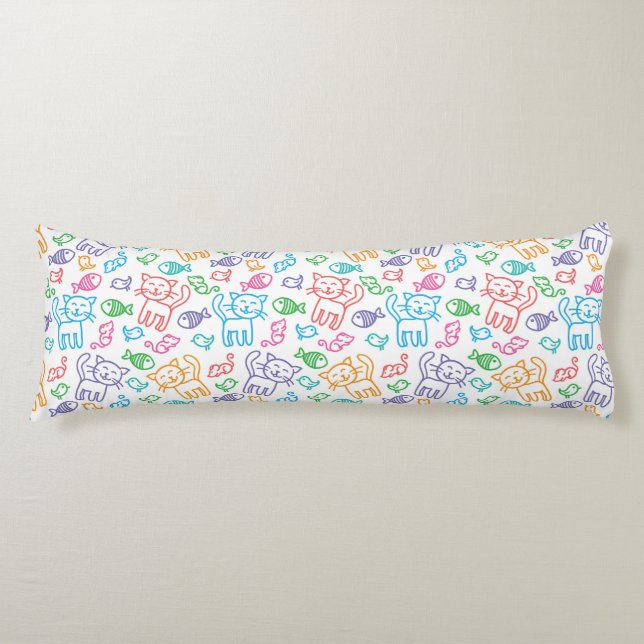 cat pattern body pillow (Front)