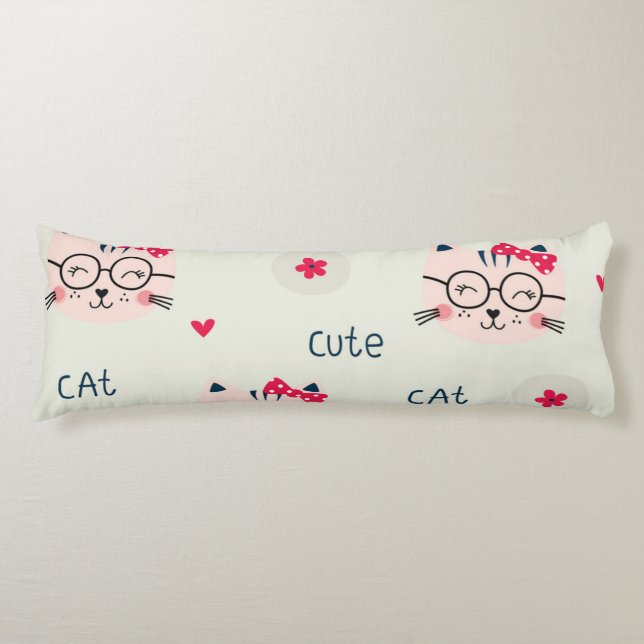 Cat pattern body pillow (Front)