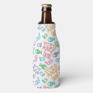 cat pattern bottle cooler