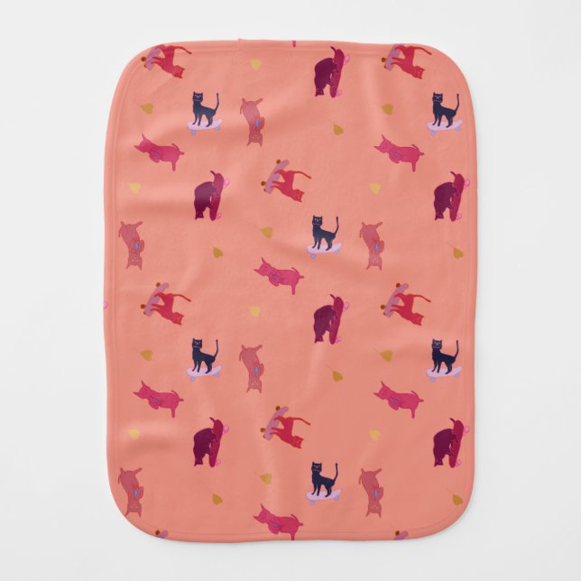 Cat Pattern Burping Cloth (Front)