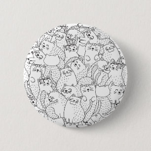 Cat pattern button