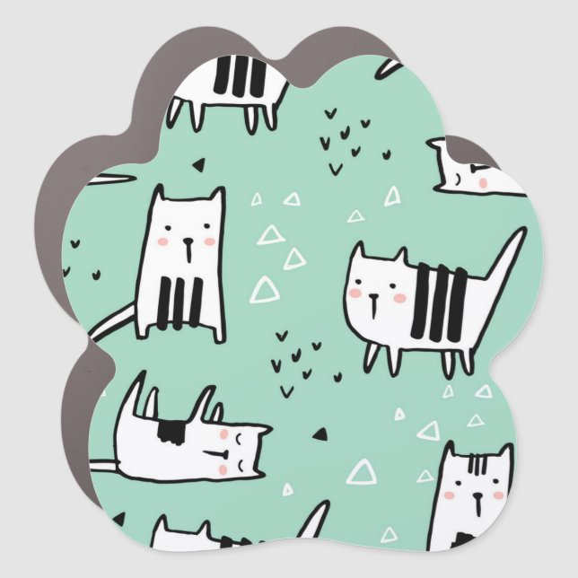 Cat pattern car magnet (Front)