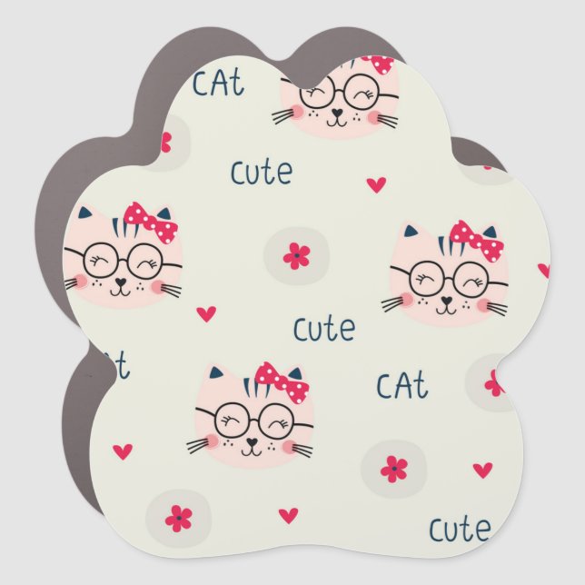 Cat pattern car magnet (Front)