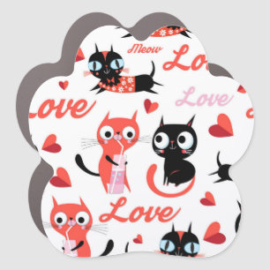 Cat pattern car magnet