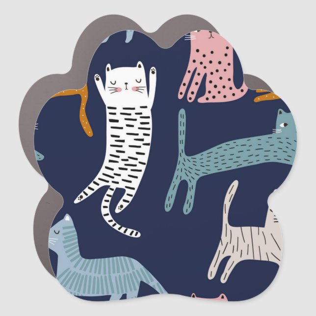 Cat pattern car magnet (Front)