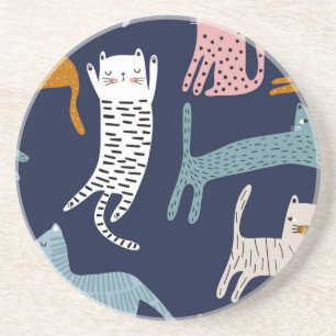 Cat pattern coaster