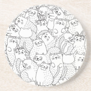 Cat pattern coaster