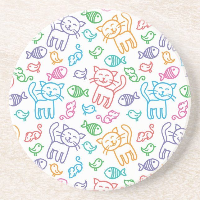 cat pattern coaster (Front)