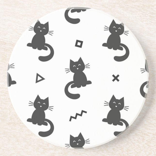 Cat pattern coaster (Front)