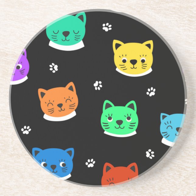 Cat pattern coaster (Front)